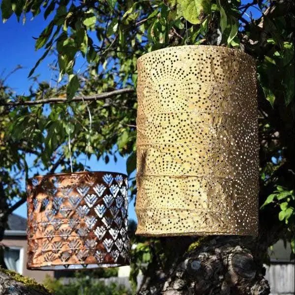 Allsop Soji Stella 7.5" Cylinder Solar Lantern in Bronze - Image 3