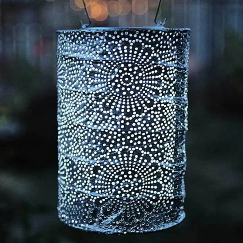 Allsop Soji Stella 7.5" Cylinder Solar Lantern in Silver - Image 4