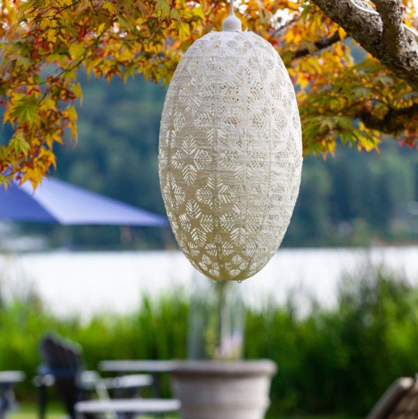 Allsop Stella Nova Geo Palm Pod Outdoor Light in White - Image 4