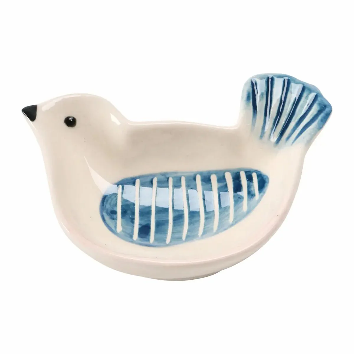 Hand-Painted Stoneware Bird Shaped Dish - Image 5