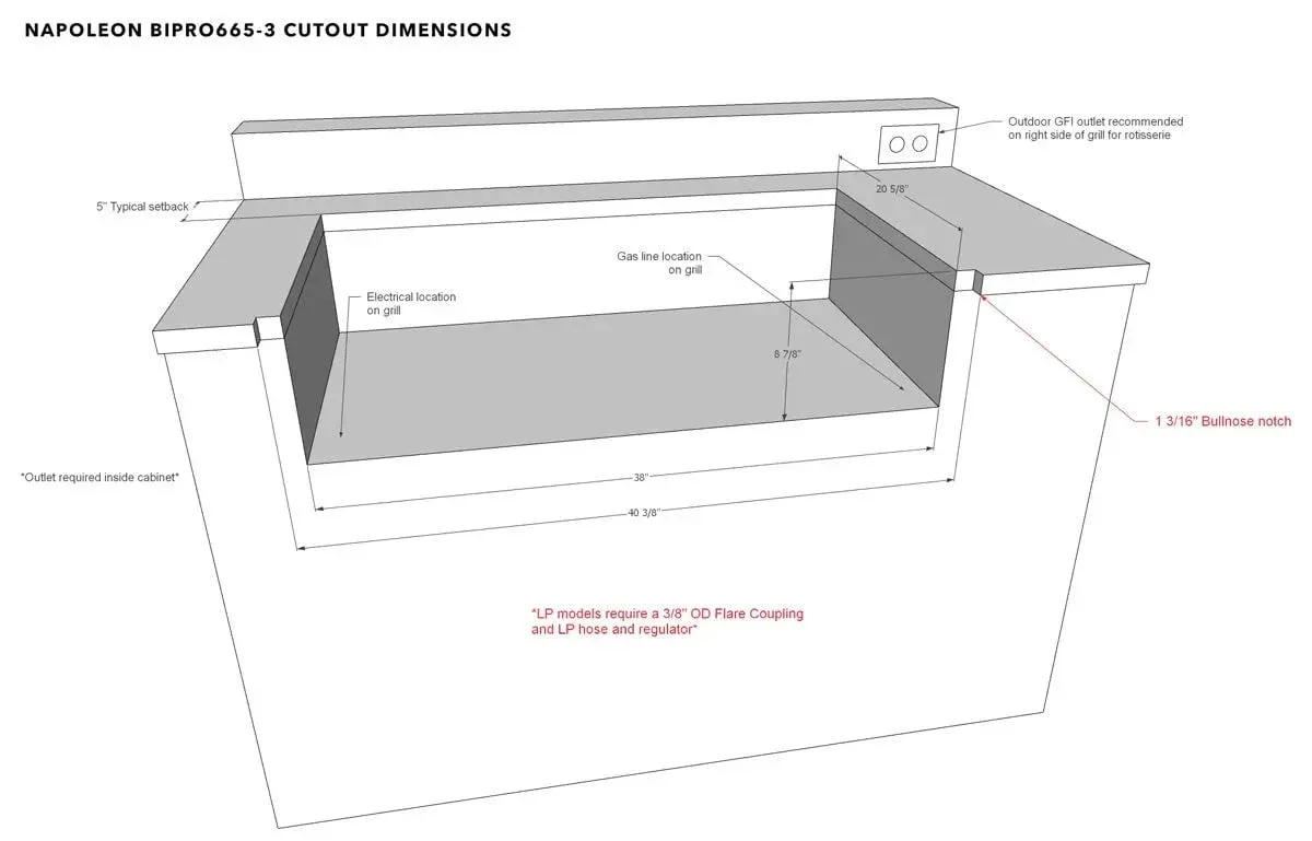 Napoleon Grills Built-In Prestige Pro 665 Gas BBQ Grill - BIPRO665RB-3 - Image 11