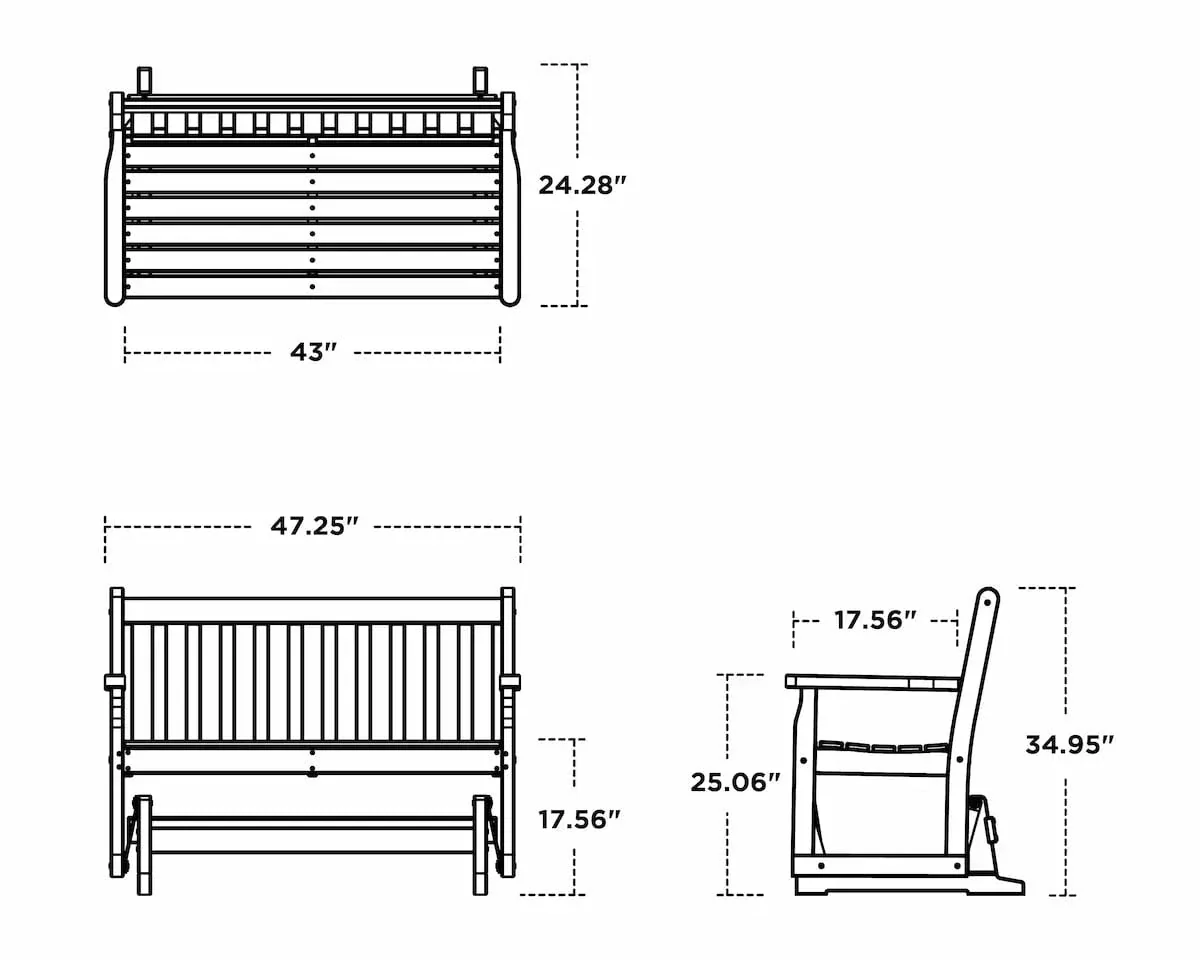 POLYWOOD Traditional Garden Glider - Image 3