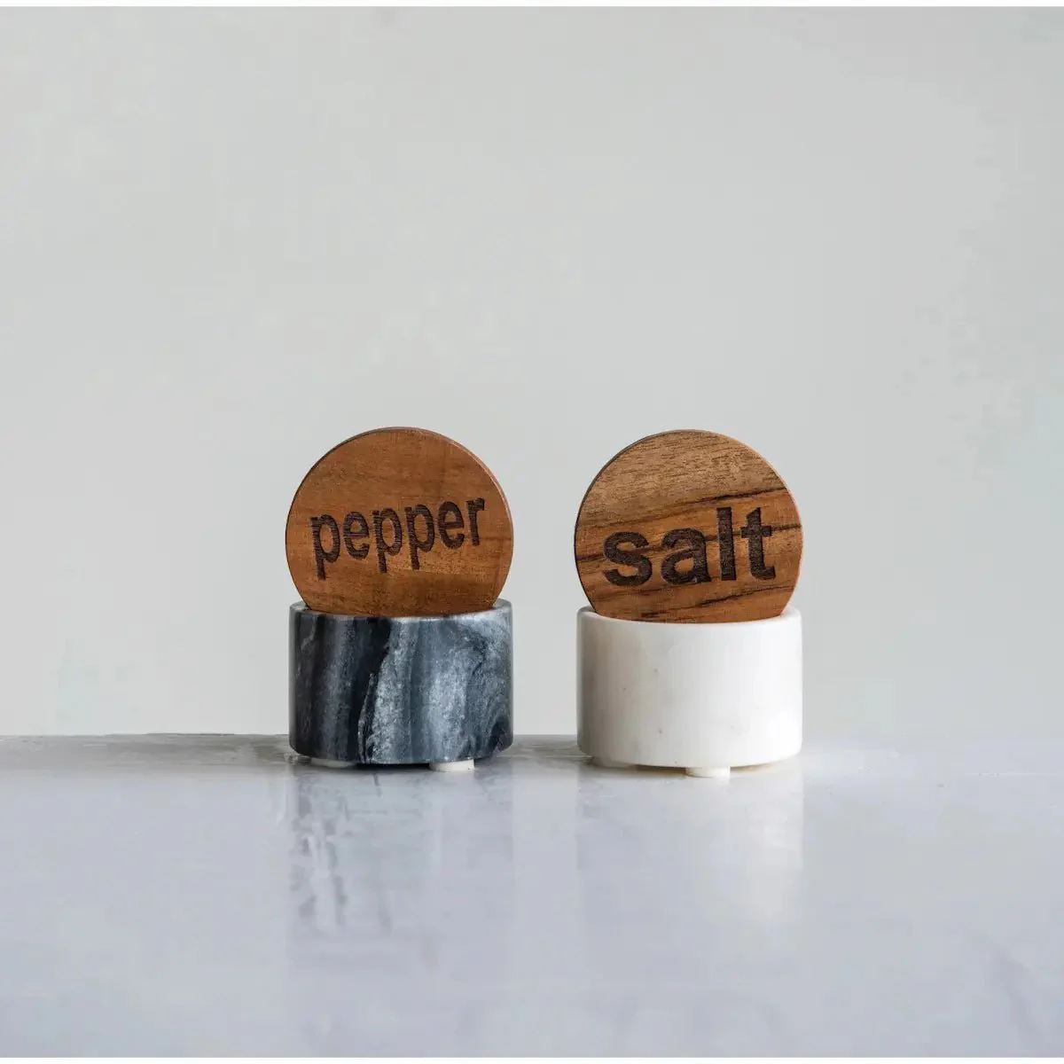 Salt and Pepper Container with Wood Lid, 2 Styles - Image 5