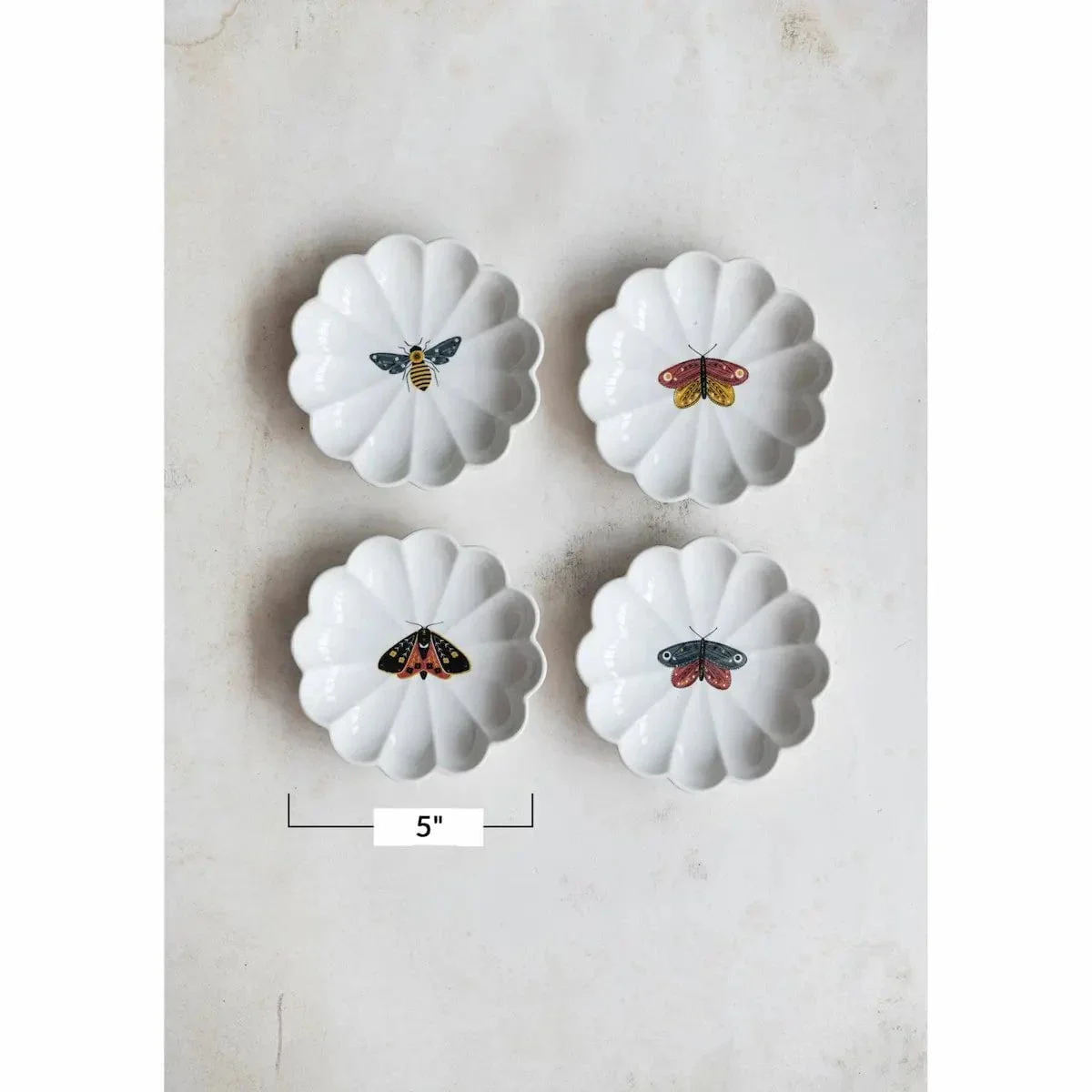 Stoneware Fluted Dish with Insect - Image 6