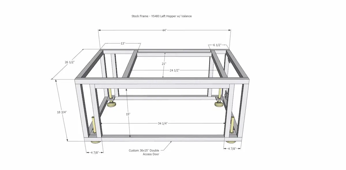Yoder Smokers Built-In YS480s Pellet Grill Island with Double Access Doors - Image 15