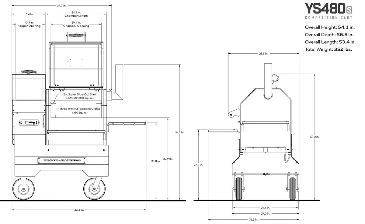 Yoder Smokers YS480s Pellet Grill on Competition Cart - Image 40
