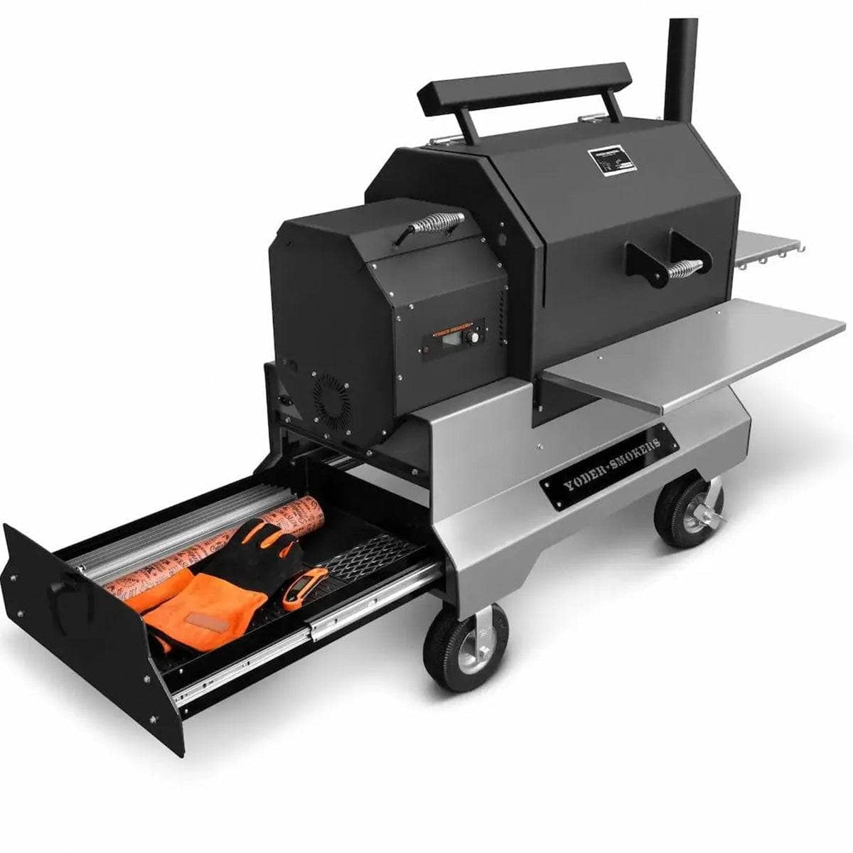 Yoder Smokers YS640s Pellet Grill on Competition Cart with Storage Drawer - Image 8